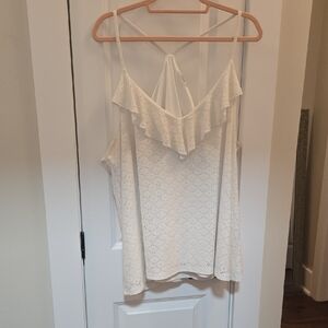 Penningtons White Lace Ruffle Camisole